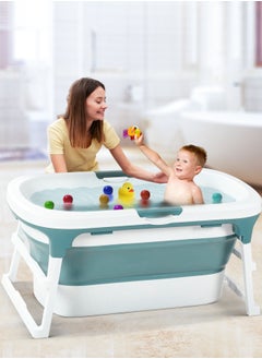 Buy Baybee Haven Foldable Baby Bath Tub for Kids & Adults, Portable Baby Mini Swimming Pool for Kids Teens with Foldable Anti Skid Base, Closing Lid & Drainer, Kids Bathtubs for Adults Boy Girl (Green) in UAE