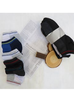 Buy Men's anti allergy and sweating socks, set of 12 pairs, high quality, multi colored. in Saudi Arabia