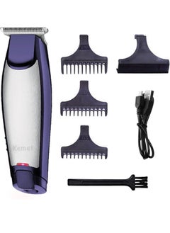 Buy KEMEI Men's Self-Cut Hair Trimmer Waterproof Cordless Rechargeable Hair Cutting Clippers Groomer with Stainless Steel in UAE