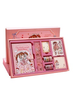 Buy Scrapbooking Kit Set Stationery Notebook Box Pink DIY Diary Budget Book Journal and Gift School Supplies in UAE