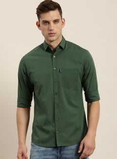 Buy Solid Chest Pocket Shirt with Long Sleeves in Saudi Arabia