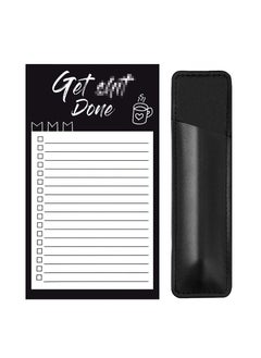 Buy 2-Piece Refrigerator Magnetic sticky Notes Set is Suitable For Home And Office White/Black in UAE