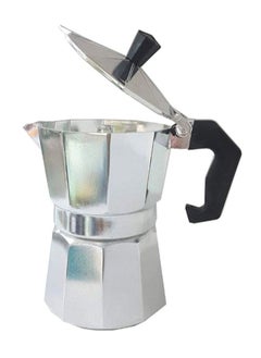 Buy Moka Pot Espresso Maker Silver/Black 7.4 x 14cm in Saudi Arabia