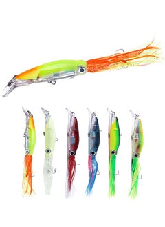 Buy 6 Piece Artificial Fishing Lure With Beard Octopus Bait Set 14 cm Luminous Lure Artificial Fake Bait Bearded Man With Ringing Bead Bait in Saudi Arabia