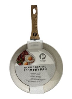 Buy Aluminium Frypan With Wood Hand Beige color 28 CM in Saudi Arabia