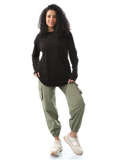 Buy Black Plain Long Sleeves Basic Tees_Black in Egypt