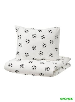 Buy Duvet cover and pillowcase football pattern 150x200/50x80 cm in Saudi Arabia