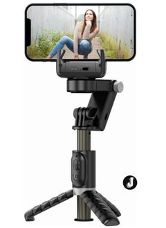 اشتري "New Q18 Desktop Tripod Gimbal Stabilizer with 360° Rotation, Wireless Remote & Auto-Tracking – Portable Smartphone Stabilizer with Fill Light for iPhone & Android" في الامارات