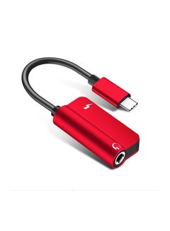 Buy Type-c Headphone Adapter 3.5mm Headphone Hole Charging Phone Audio Adapter Cable Charging Music Listening Audio 2-in-1 Headphone Adapter Knife Type Audio Adapter Cable Red in Saudi Arabia