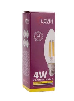 اشتري Levin Germany 4W Filament T-Candle Bulbs 2700K E14 LED C37 Filament Candle Bulb, (4 W, Warm White) في الامارات