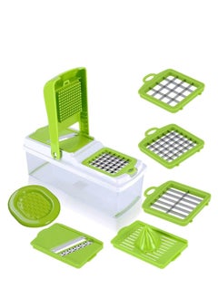 Buy Vegetable Chopper, 12 in 1 Professional Food Chopper, Multi Salad Cutter, Vegetable Slice Cutter, Food Processor, Vegetable Slicer, Shred, Grate, Finger Chips Cutter, Salad Maker, in UAE