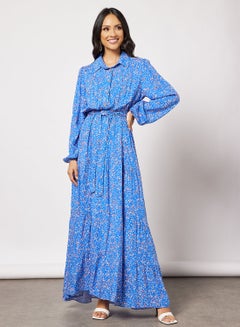 Buy Floral Belted Dress in Saudi Arabia
