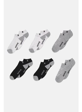 اشتري Men 6 Pairs Textured Low Cut Sock, Black/Grey/White في الامارات