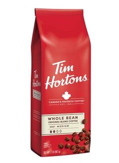 اشتري Tim Hortons Whole Bean Original, Medium Roast Coffee, Made with 100% Arabica Beans, 32 Ounce Bag في الامارات