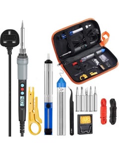 Buy Soldering Iron Kit, 90W Adjustable Temperature Soldering Iron Gun Kit Welding Tool with 5 Soldering Tips, Desoldering Pump, Tin Wire Tube, Soldering Iron Stand, Tweezers in Saudi Arabia