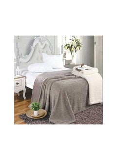 Buy Light Double Face Blanket King 220 X 240 Cm Grey Scmt 08 Material: Flannel in Saudi Arabia