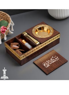 Buy A distinctive wooden incense burner with oud oil and Moroccan incense that comes with an Arabic phrase in Saudi Arabia