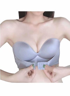 Buy Women Strapless Front Buckle Lift, Girl Push Up Adjustable Breathable Invisible Wirefree Bra in UAE