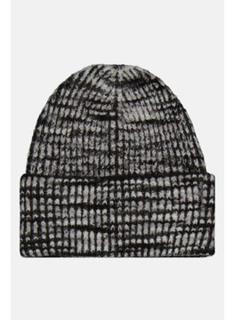 Buy Women Marbled Knitted Beanie, Black/White in UAE