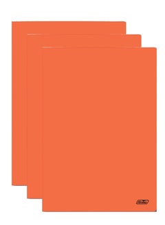 اشتري 3-Piece A5 Size Stapled Notebook Single Lined Ruling Orange Paper Cover في الامارات