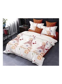 Buy King Size Fitted Bed Sheet 6 Piece Set of 1 Fitted Bed Sheet, 1 Duvet Bed Cover, 2 Cushion Cover and 2 Pillowcase in UAE