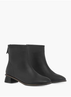 اشتري Womens Solid Ankle Boots with Zip Closure في السعودية