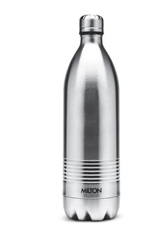 اشتري Milton Thermosteel Duo DLX 1000, Double Walled Vacuum Insulated Flask 1000 ml | 34 oz | 1 Ltr |24 Hours Hot and Cold Water Bottle, 18/8 Stainless Steel, BPA Free, Food Grade, Leak-Proof | Silver في السعودية