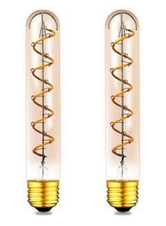 Buy Dimmable T30 LED Bulbs, E26 Base, Dimmable 40W Edison Bulb, Warm White 2200K Amber, 7.3inch Long Tubular Light Bulb, Led Flexible Long Soft Filament Bulb, Vintage Spiral Filament Edison Bulb (2Pcs) in UAE