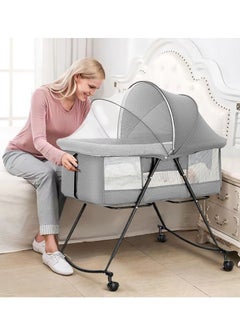 Buy 3 in 1Portable Folding Newborn Infant Baby Sleeper, Baby Beside Crib, Baby Bassinet bed, Travel Crib, Baby Cradle with Side Mesh, Mosquito Net in UAE