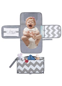 Buy Baby Portable Diaper Changing Pad, Baby Changing Pad & Diaper Changer Travel Bag, Smart Design Baby Changing Mat, Waterproof Travel Diaper Changing Kit, Gifts for Baby Shower (Grey Wave) in UAE