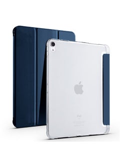 Buy Smart Transparent Back Shell Trifold Protective Shockproof Case Cover For Apple iPad 10 2022 10.9 Inch 10th Generation With Pen Holder Navy Blue in Saudi Arabia