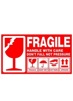 Buy 250 Fragile Label Stickers for Safe Shipping, Red Fragile Handle With Care Shipping Box Warning Stickers Label (5 x 9 cm) in UAE