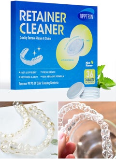 Buy 36pcs Retainer Cleaner Tablets Denture Cleaning Tablets for Dental Appliances and Night Mouth Guard Cleanser Removes Odors Stains Plaque in Saudi Arabia