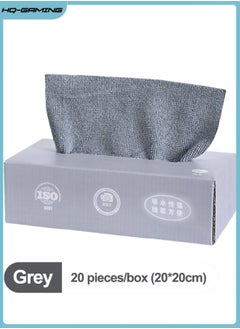 Buy 20 Sheets Cleaning Cloths Cleaning Towels Microfiber Towel,Reusable Dish Cloths with Dispenser Box,Lazy Rags Car Wipes,Multi-Purpose Cleaning Cloths for Home Kitchen Grey in Saudi Arabia