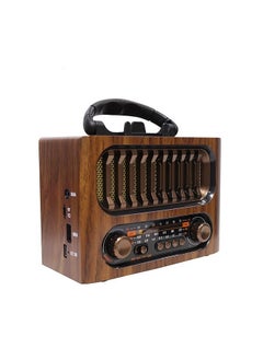 Buy Portable Vintage Decor Radio Retro Bluetooth Speaker FM/AM/SW Old Fashion Classic Style Adjustable Antenna Rechargeable Battery Powered for Outdoor Picnic Beach Camping Supports TF Card USB in UAE