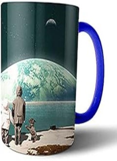 Buy Printed Multicolor Mug - Blue Handle, 24092021.0826 in Egypt