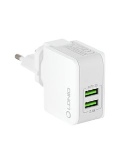 Buy LDNIO A2203 lightning Travel Fast Charger with 2 USB Ports and lightning Cable in Egypt