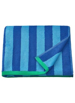 Buy Bath Towel Bright Blue And Light Blue Striped 70X140 Cm in Saudi Arabia