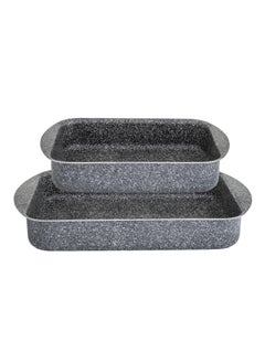 Buy Newflon Granit Rectangular Oven Tray set 2 Pieces in Saudi Arabia