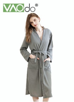 اشتري Women's Bathrobe Light Super Absorbent Skin-friendly Home Clothes Nightgown Suitable For All Seasons Dark Grey M (40-60Kg) في السعودية