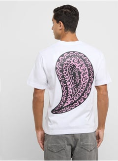 Buy Jorbushwick Paisley Logo Crew Neck T-Shirt in UAE