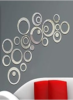 Buy Circle Mirror DIY Wall Sticker Wall Decoration 24pcs in Egypt