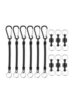 اشتري Magnetic Release Holde, With Coiled Lanyard, Outdoor Mountaineering Camping Anti-lost Keychain for Fly Fishing Keeper Landing Net Connector (6 sets) في الامارات