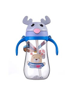 Buy Antler-Shaped Student Toddlers Outdoor Mugs Children's Straw Water Cup Portable Big Capacity Blue in Saudi Arabia