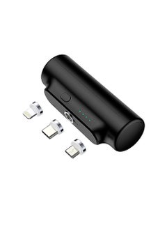 Buy New Portable  Mini Universal Portable Charger Wireless Power Bank 3000mAh Compatible with Micro Lightning Type c Connector Ultra Compact Portable Charger Battery Pack Compatible with Most Phones Blac in UAE