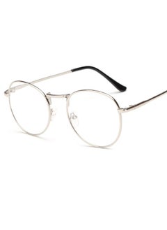 Buy Round Frame Eyeglasses Blue Light Resistant Glasses Student Office （Lens Size: 47 mm） in Saudi Arabia