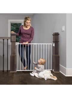 اشتري 2In1 Extra Wide Stairway And Hallway Walk Throughbaby Safety Gate Hardware Mounting White 24"X40.5"X28.5"(Pack Of 1) في الامارات