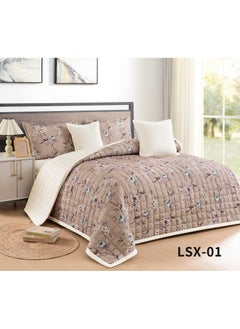 Buy Bedspread comforter set consisting of 4 pieces, polyester comforter, size 160 by 210 cm in Saudi Arabia