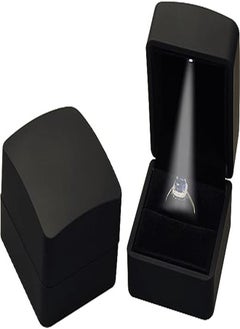 Buy Goolsky LED Black Ring Box for Proposal, Wedding, Engagement...Luxury Arc Shaped Top Design LED Ring Jewelry Gift Box with Light for Men for Women for Girls Box Dimension 2.28〞(W)*2.48〞(D)*1.65〞(H) in UAE