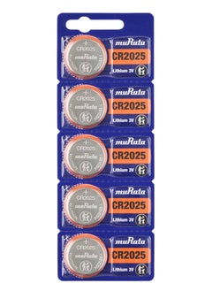 Buy 5-Pieces Murata CR2025 Lithium 3V (muRata) Indonesia Batteries in UAE